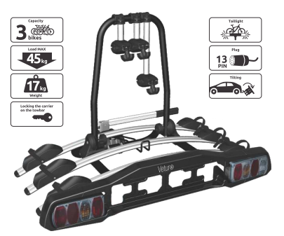 Steinhof Bike carriers for 3 bikes (SMB-VETURO 3)